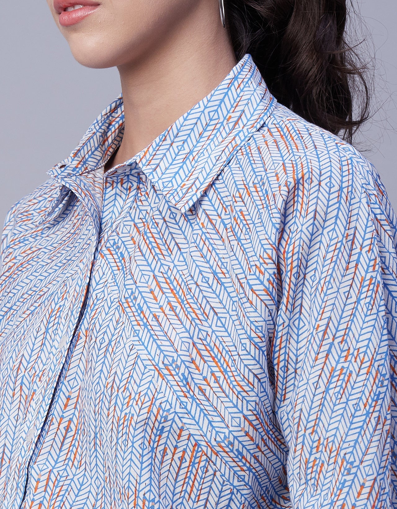 Printed Stripes Shirt, Collared