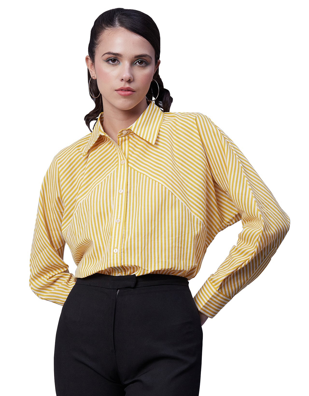 Printed Stripes Shirt, Collared