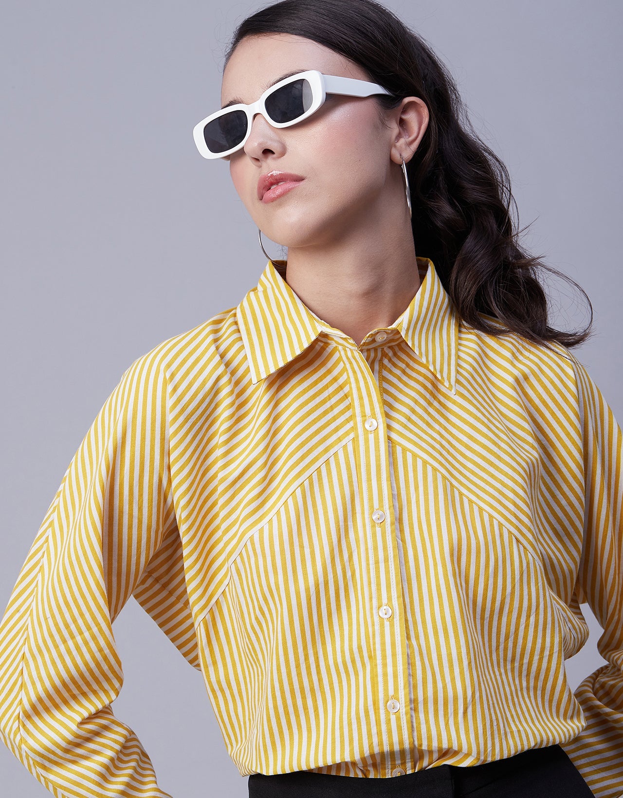 Printed Stripes Shirt, Collared
