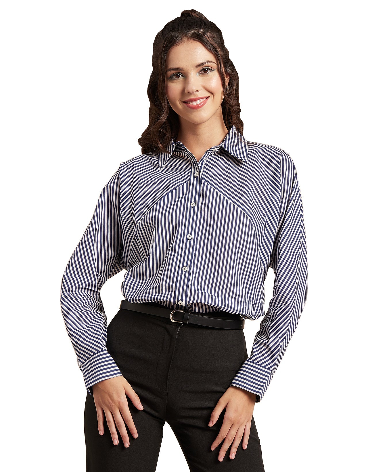 Printed Stripes Shirt, Collared