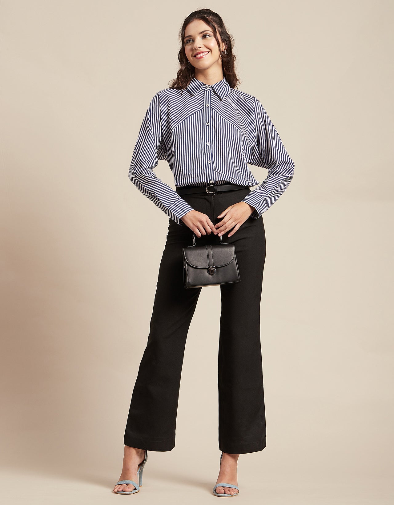Printed Stripes Shirt, Collared