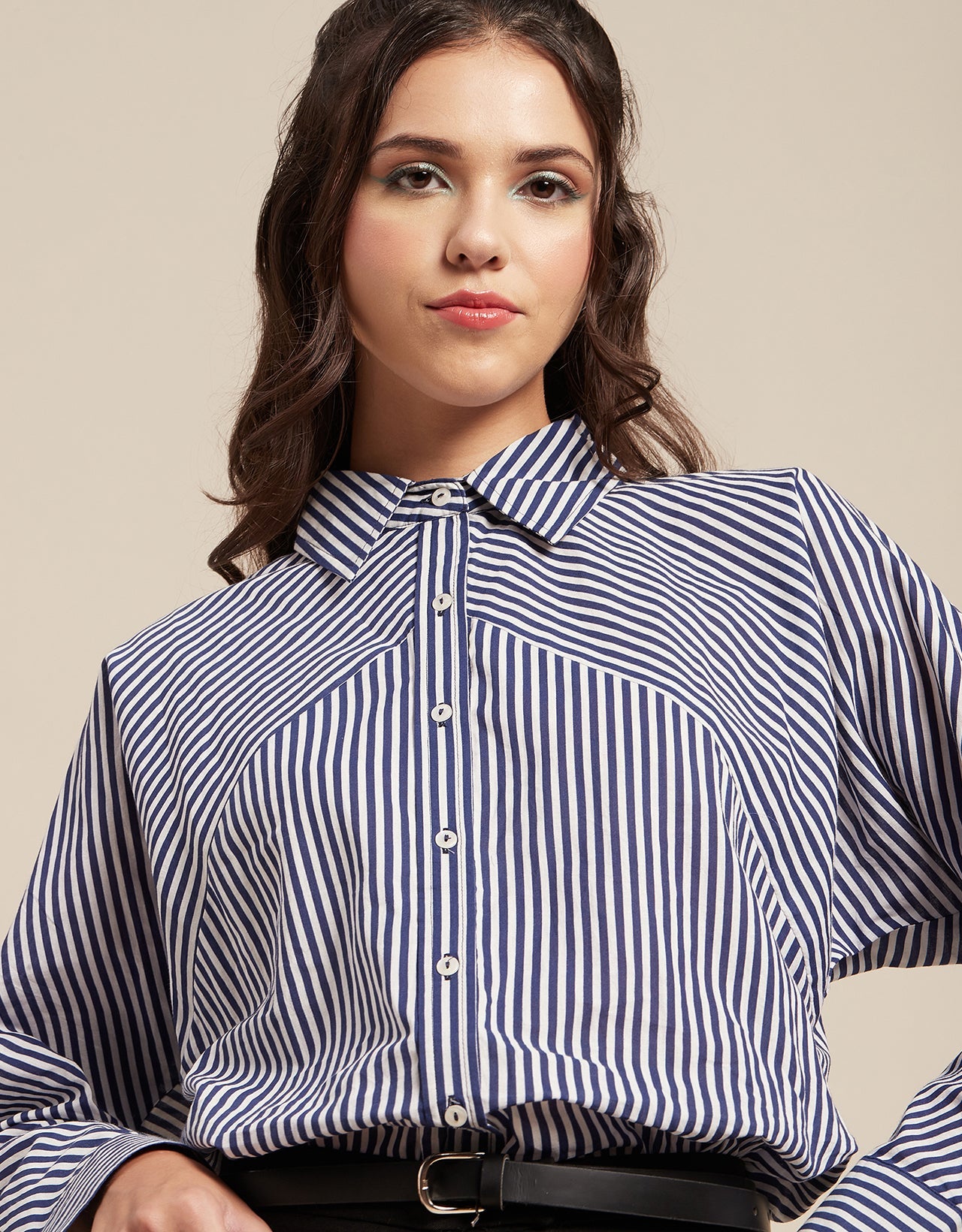 Printed Stripes Shirt, Collared