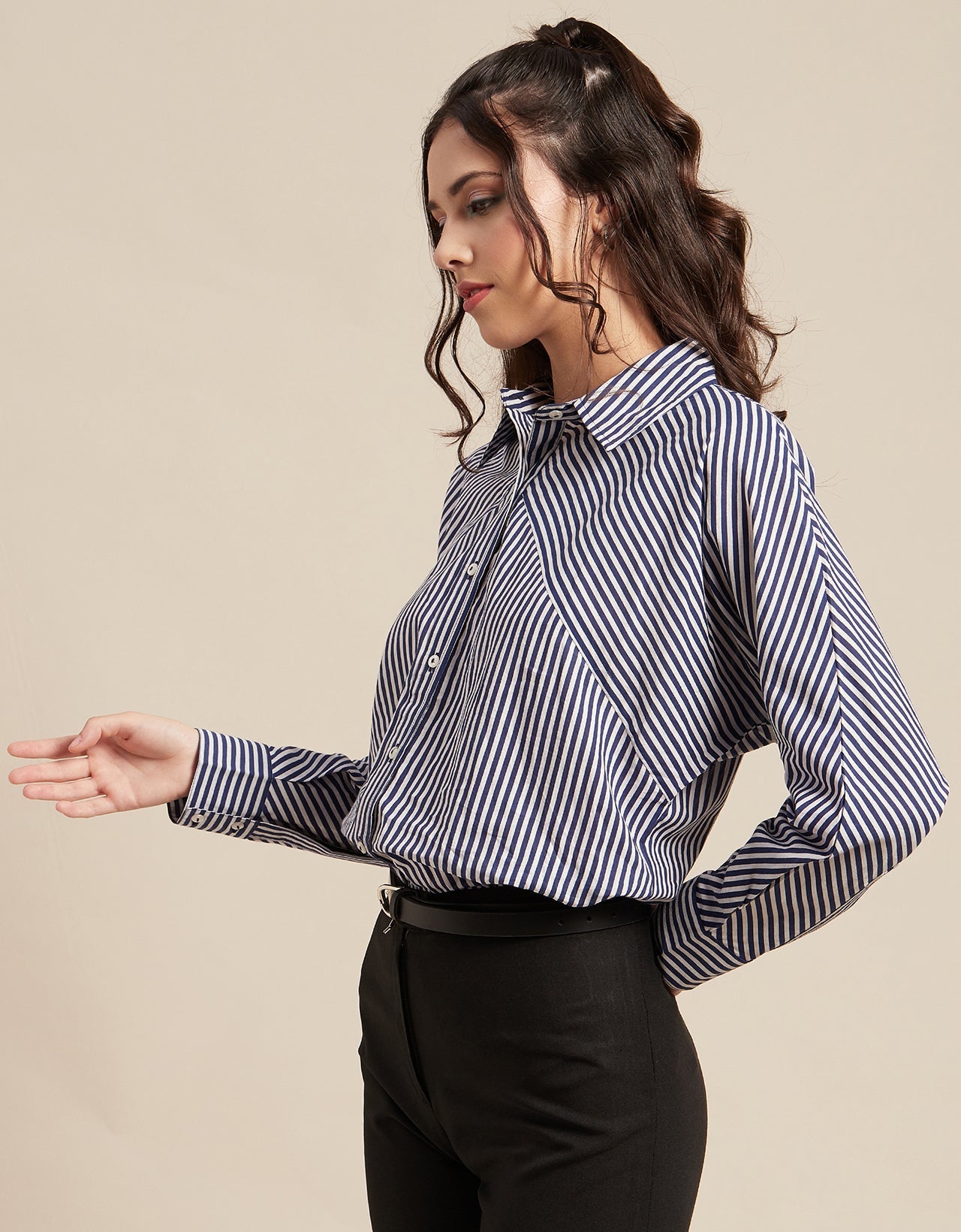 Printed Stripes Shirt, Collared