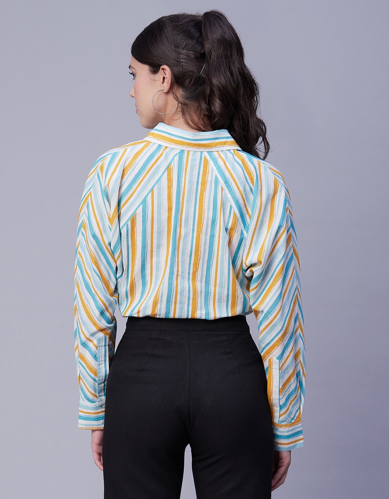 Printed Stripes Shirt, Collared