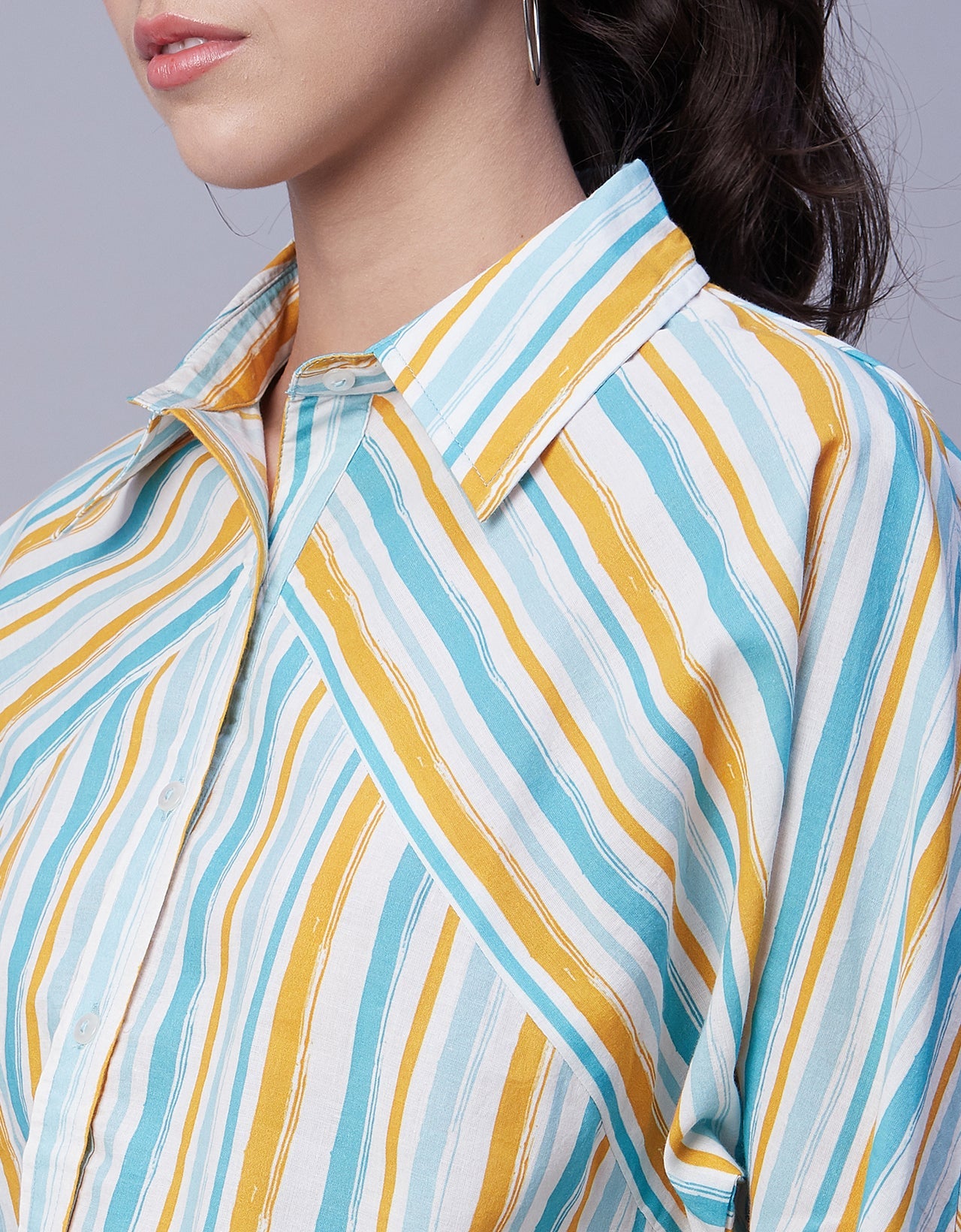 Printed Stripes Shirt, Collared
