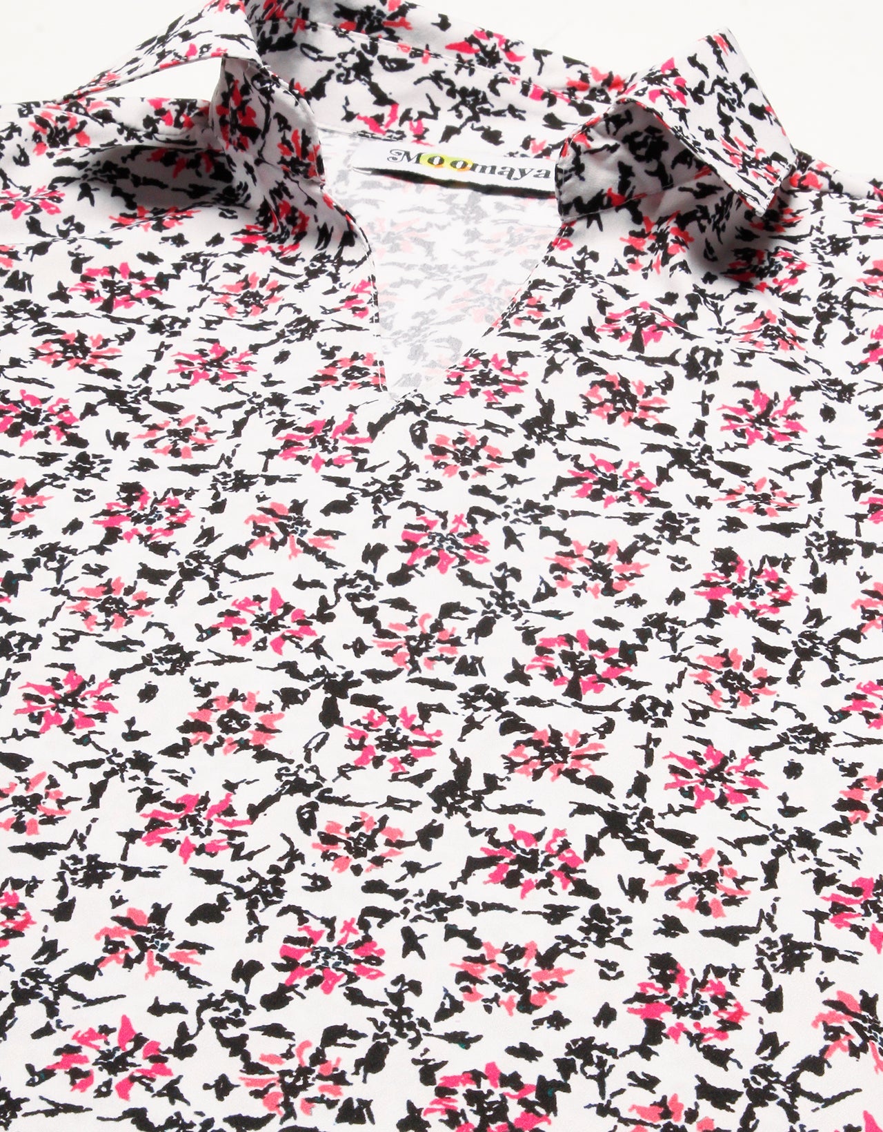 Printed Collared Tunic, Grey