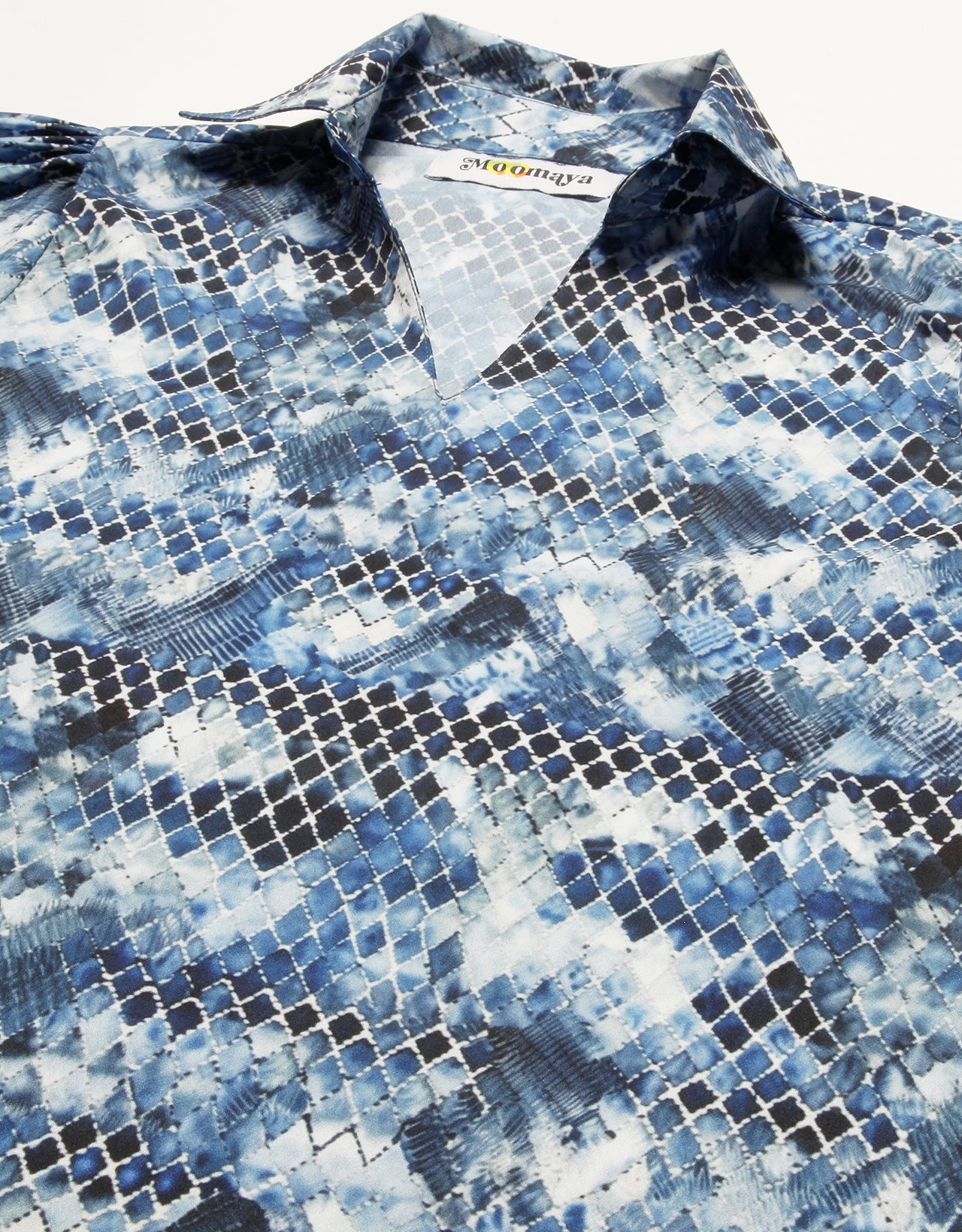Printed Collared Tunic, Grey