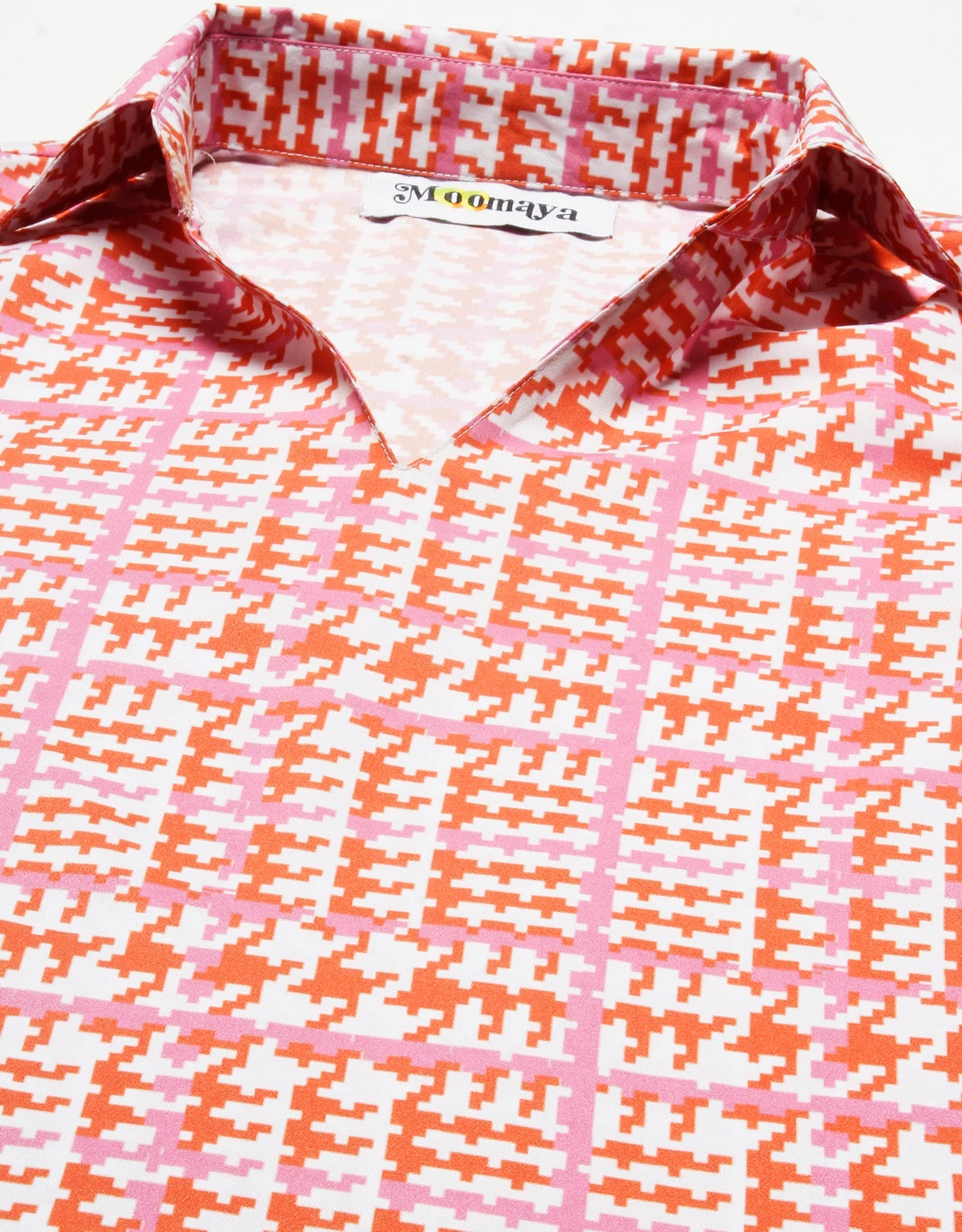 Printed Collared Tunic, Grey