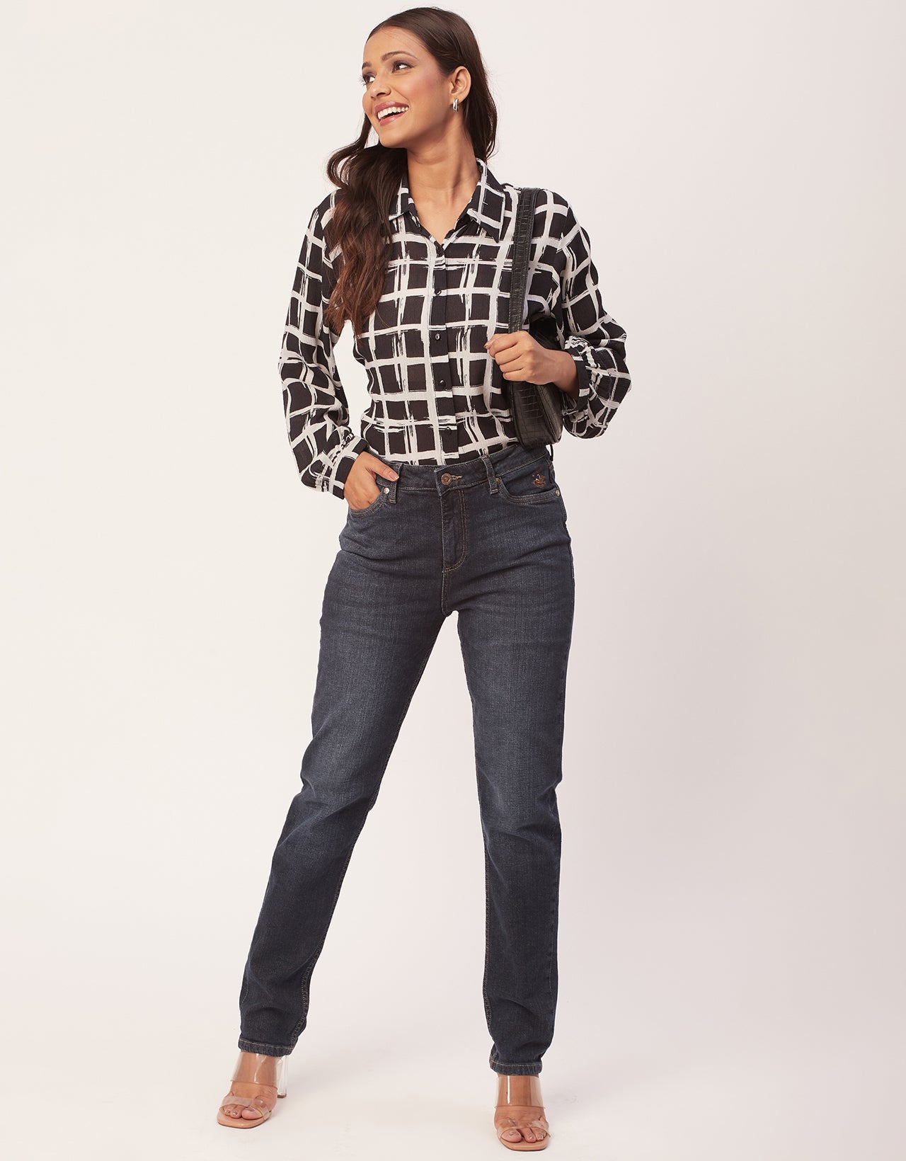 Ombre Printed Shirt, Long Sleeve
