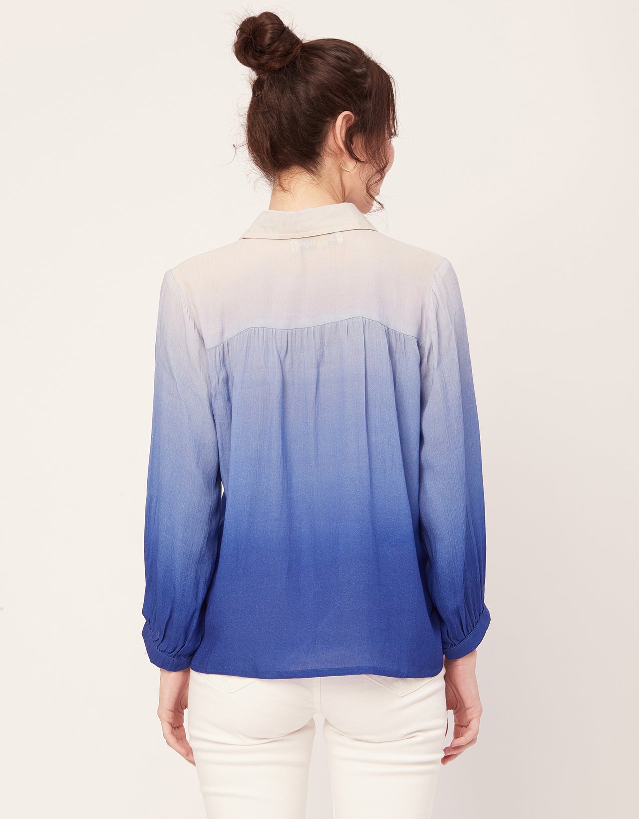 Ombre Printed Shirt, Long Sleeve