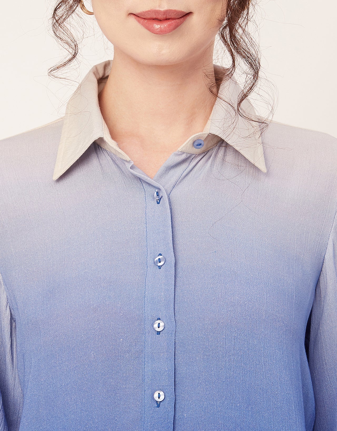 Ombre Printed Shirt, Long Sleeve