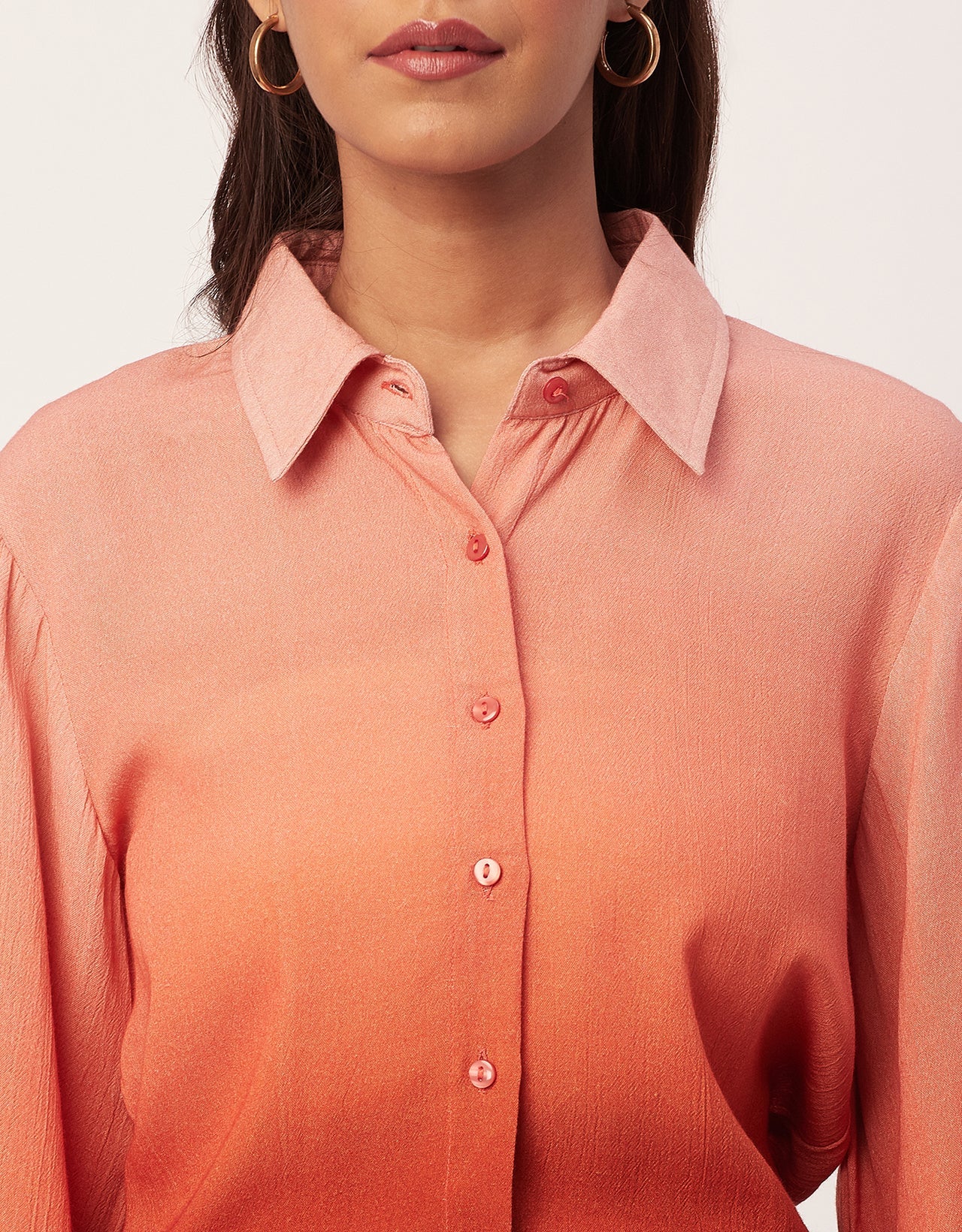 Ombre Printed Shirt, Long Sleeve