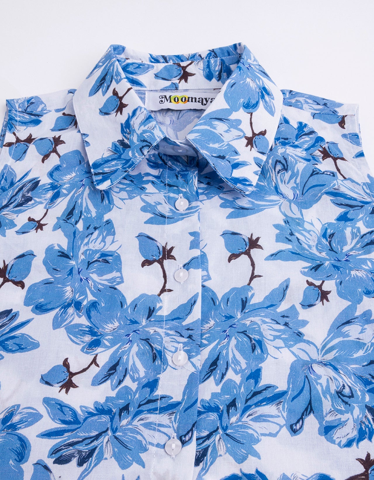Printed Crop Shirt, Sleeveless