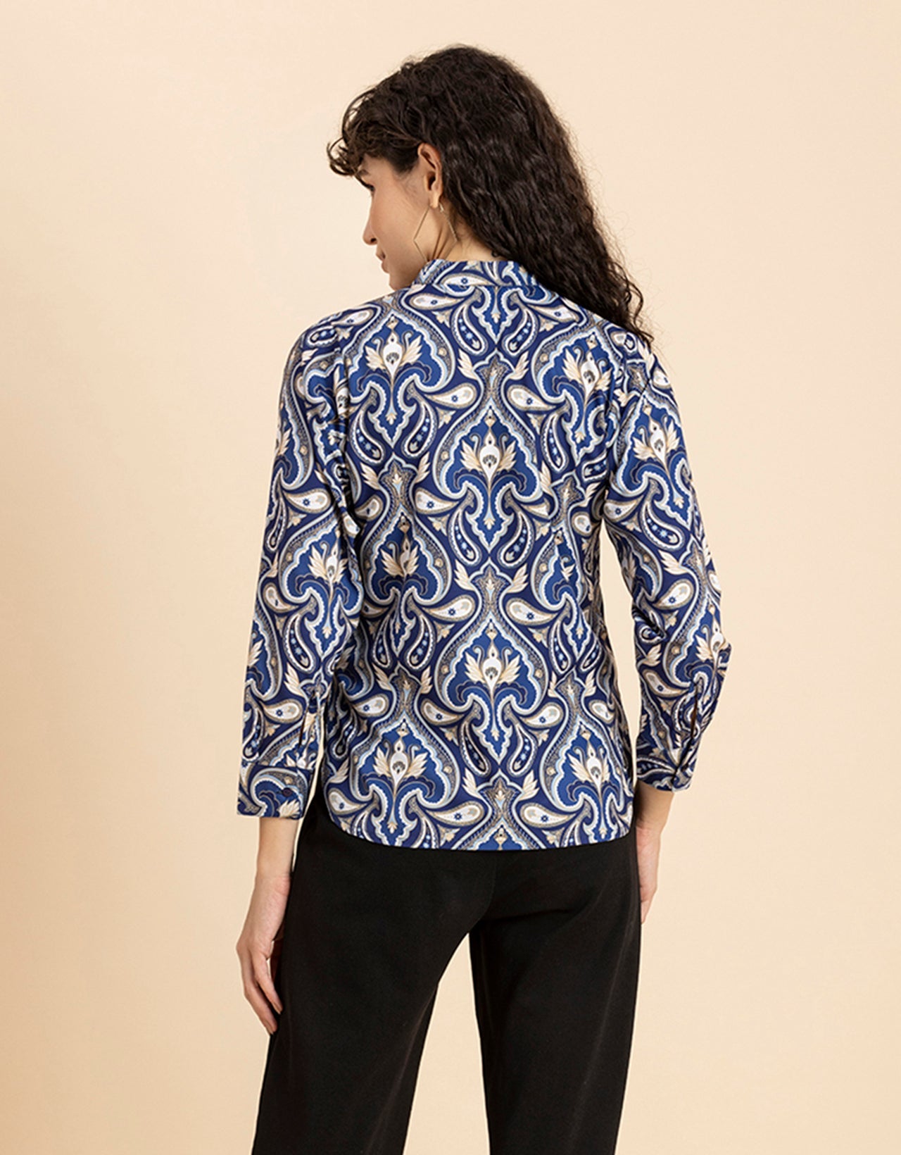 Printed Long Shirt, Button Down
