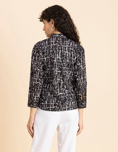 Printed Long Shirt, Button Down