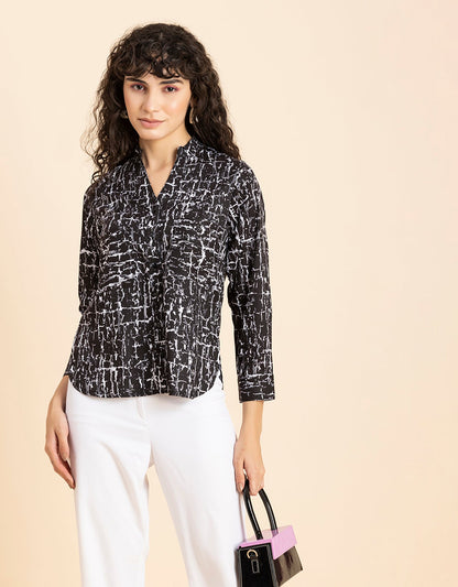 Printed Long Shirt, Button Down