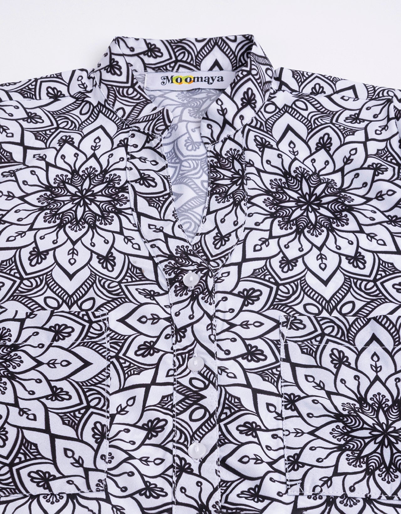 Printed Long Shirt, Button Down