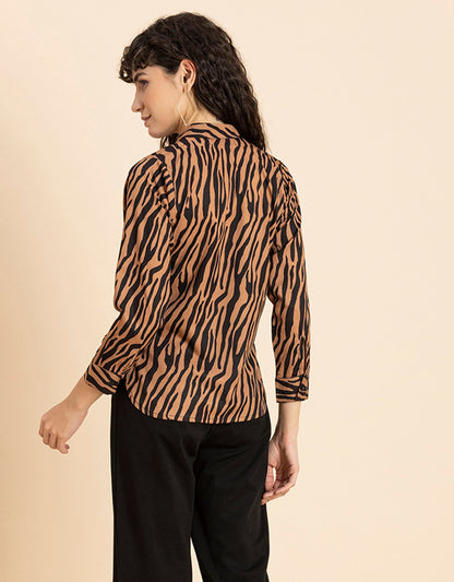 Printed Long Shirt, Button Down