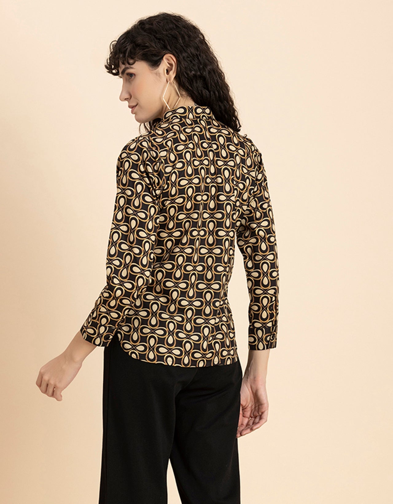 Printed Long Shirt, Button Down
