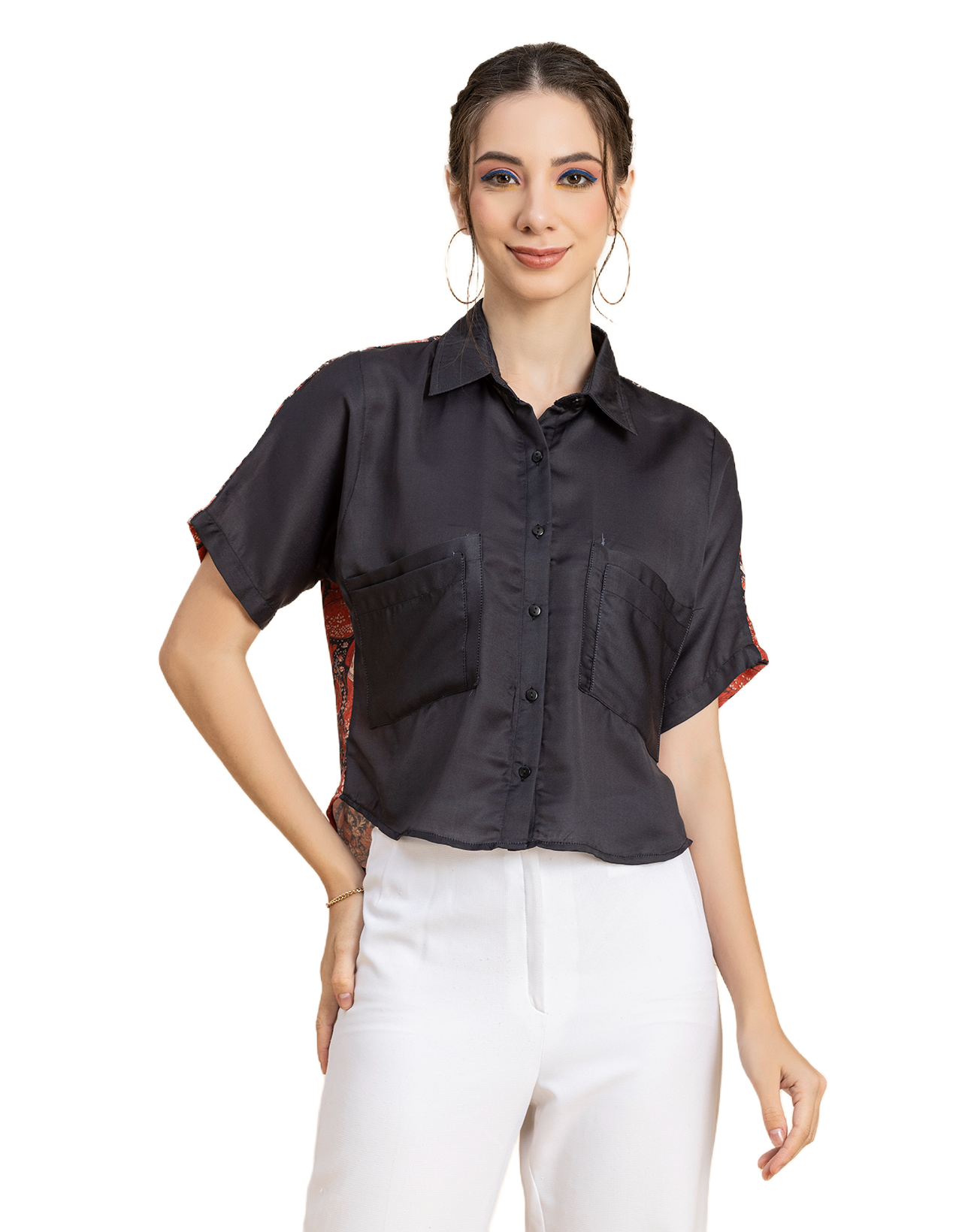 Printed Crop Shirt, Boho Style