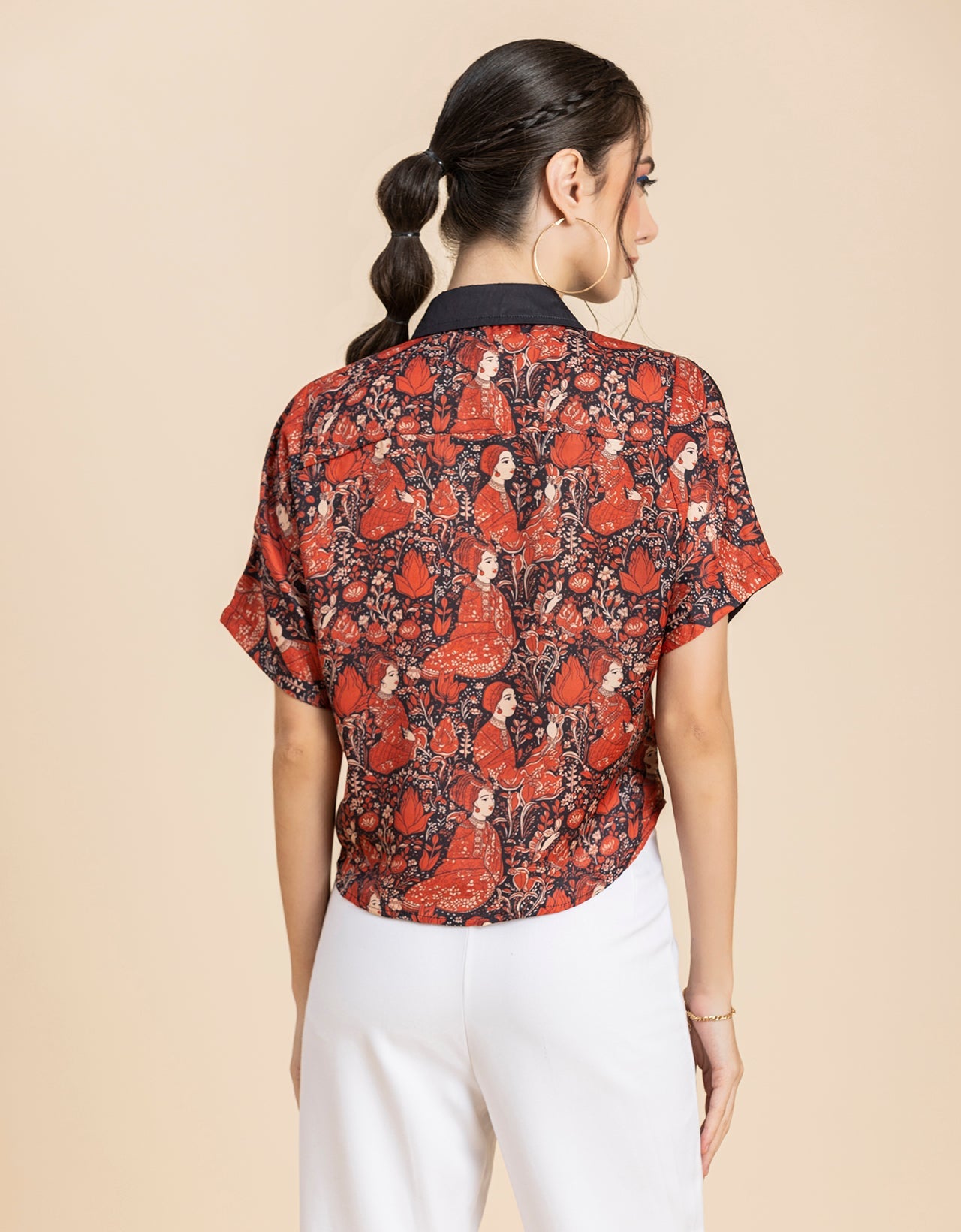 Printed Crop Shirt, Boho Style