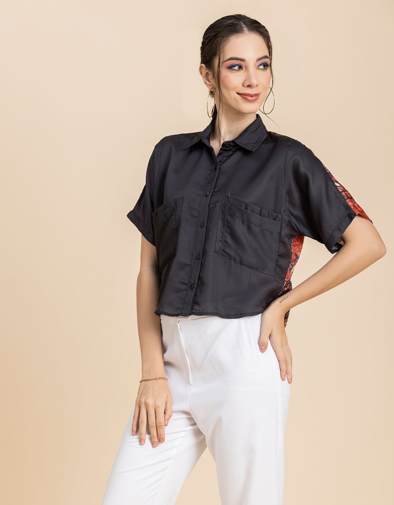 Printed Crop Shirt, Boho Style