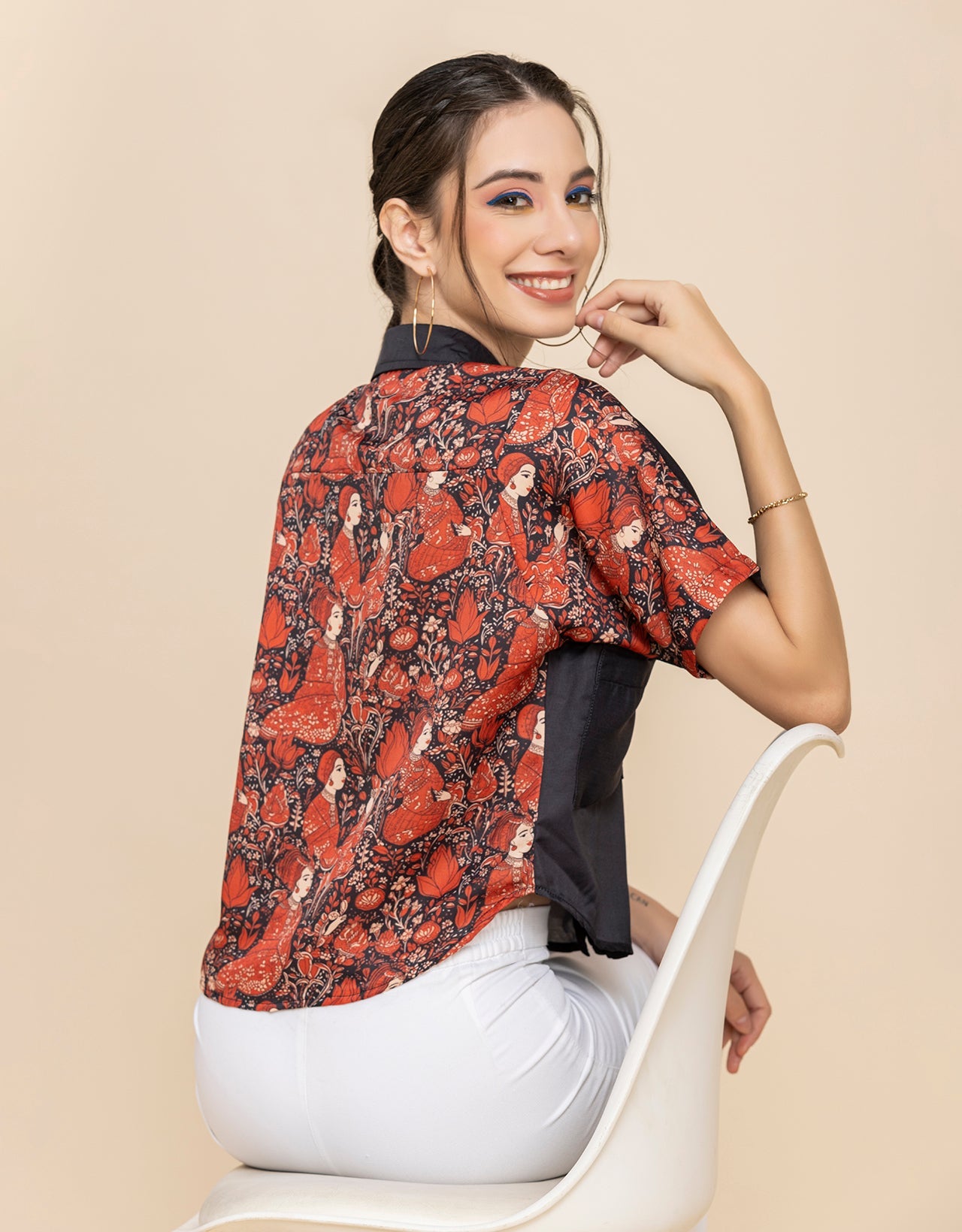 Printed Crop Shirt, Boho Style