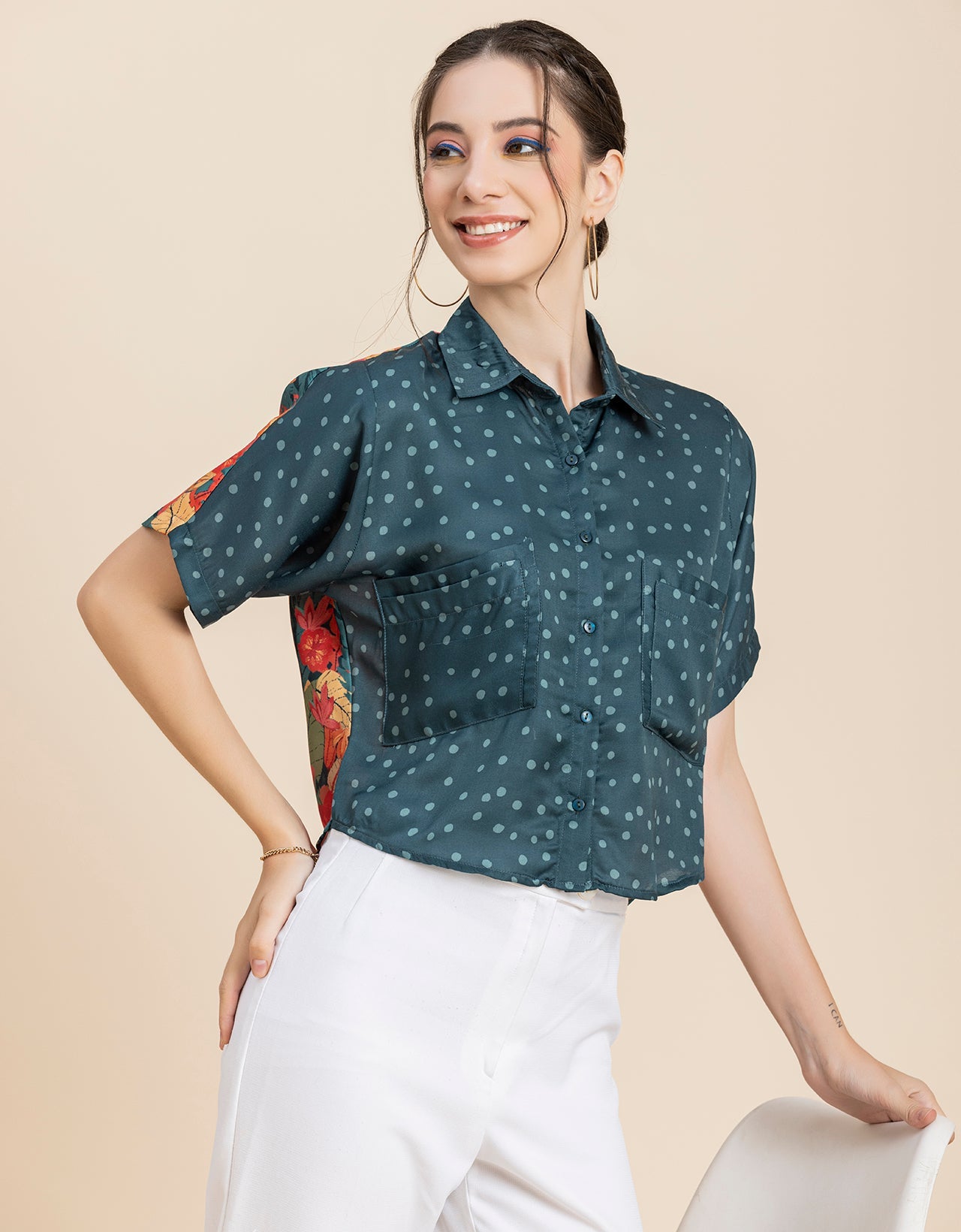 Printed Crop Shirt, Boho Style