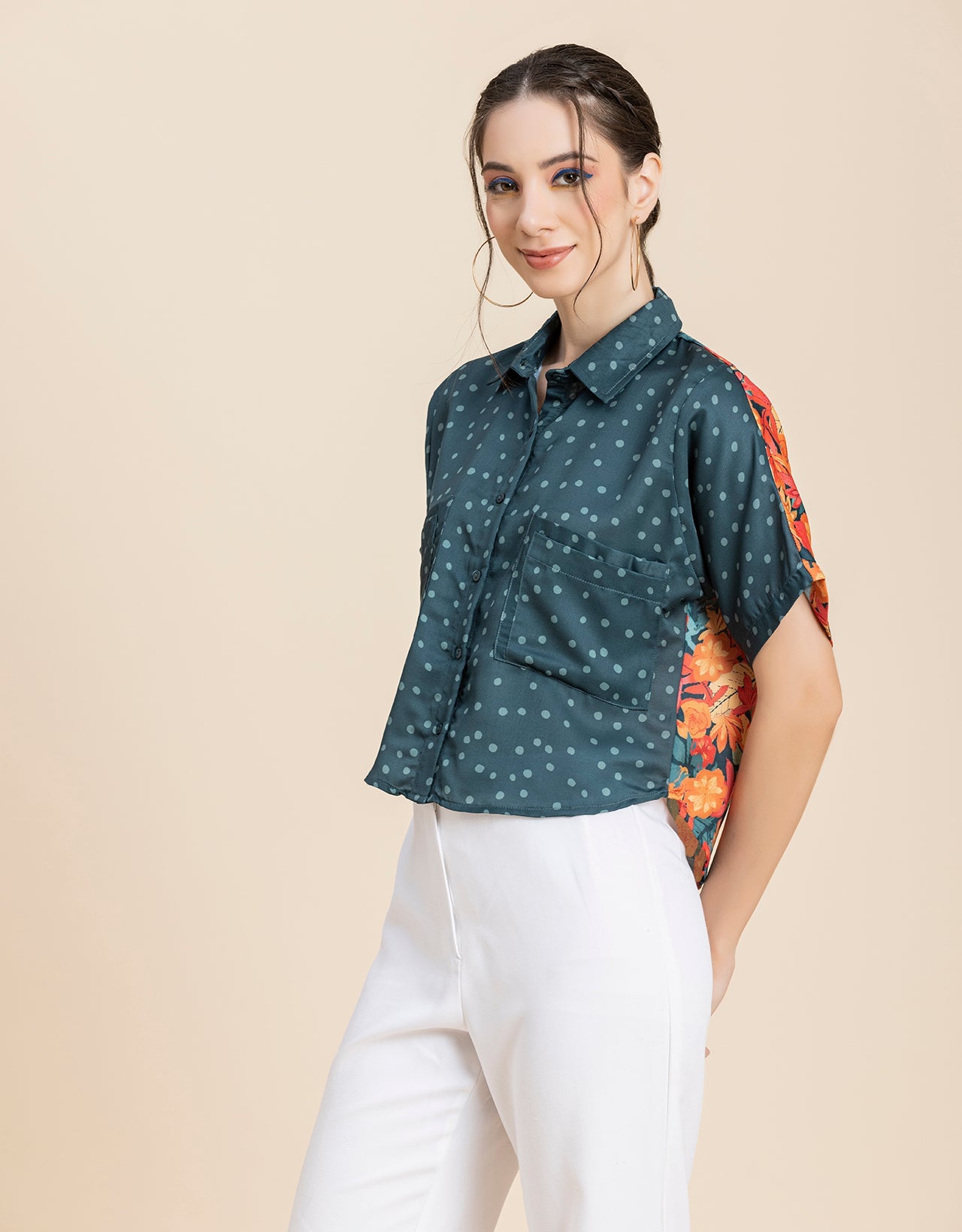 Printed Crop Shirt, Boho Style