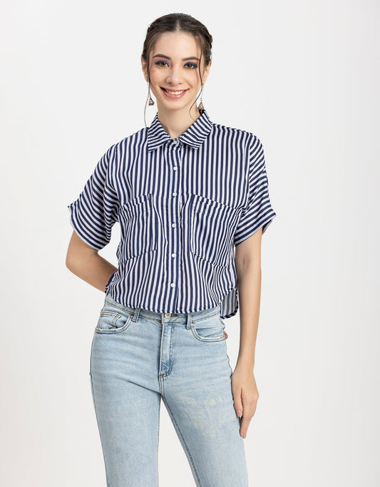 Printed Crop Shirt, Boho Style