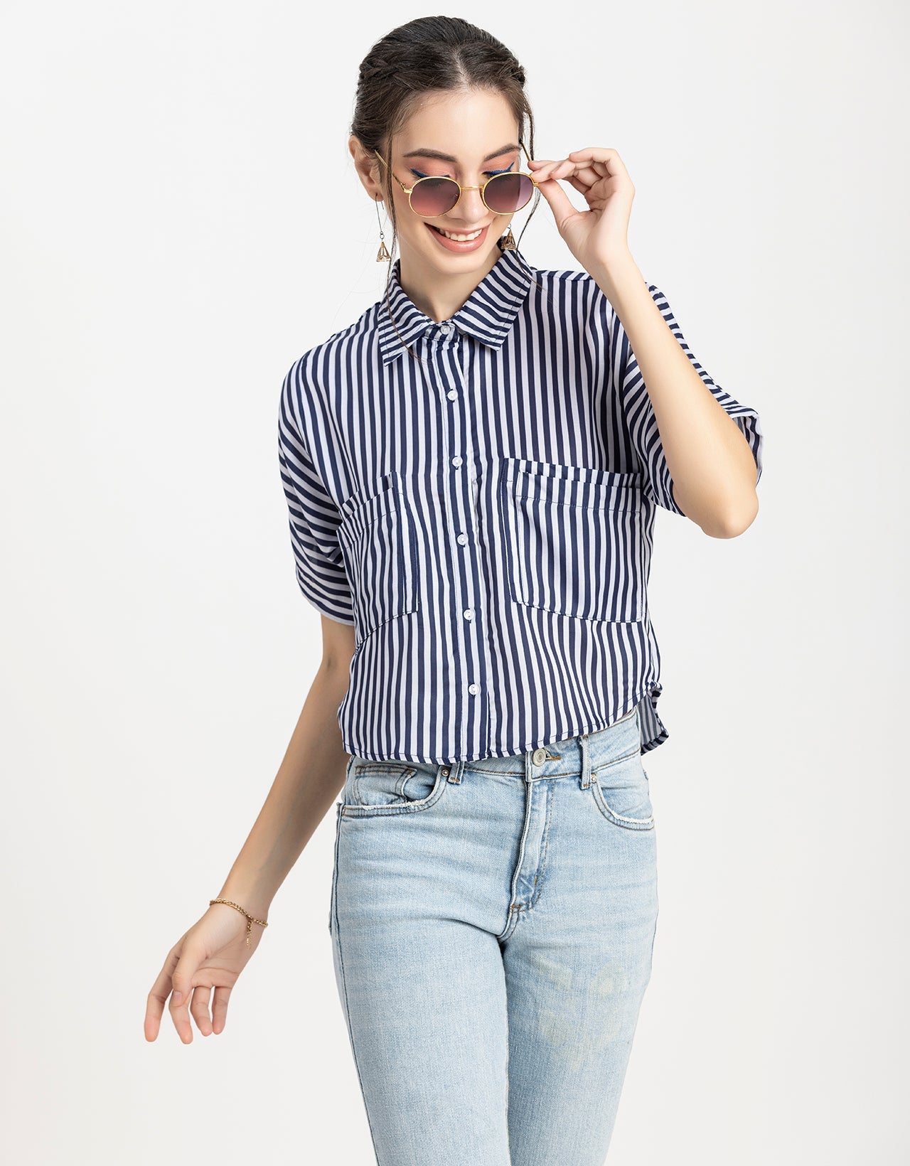 Printed Crop Shirt, Boho Style