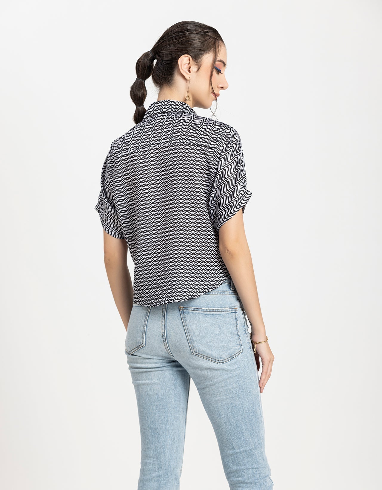 Printed Crop Shirt, Boho Style