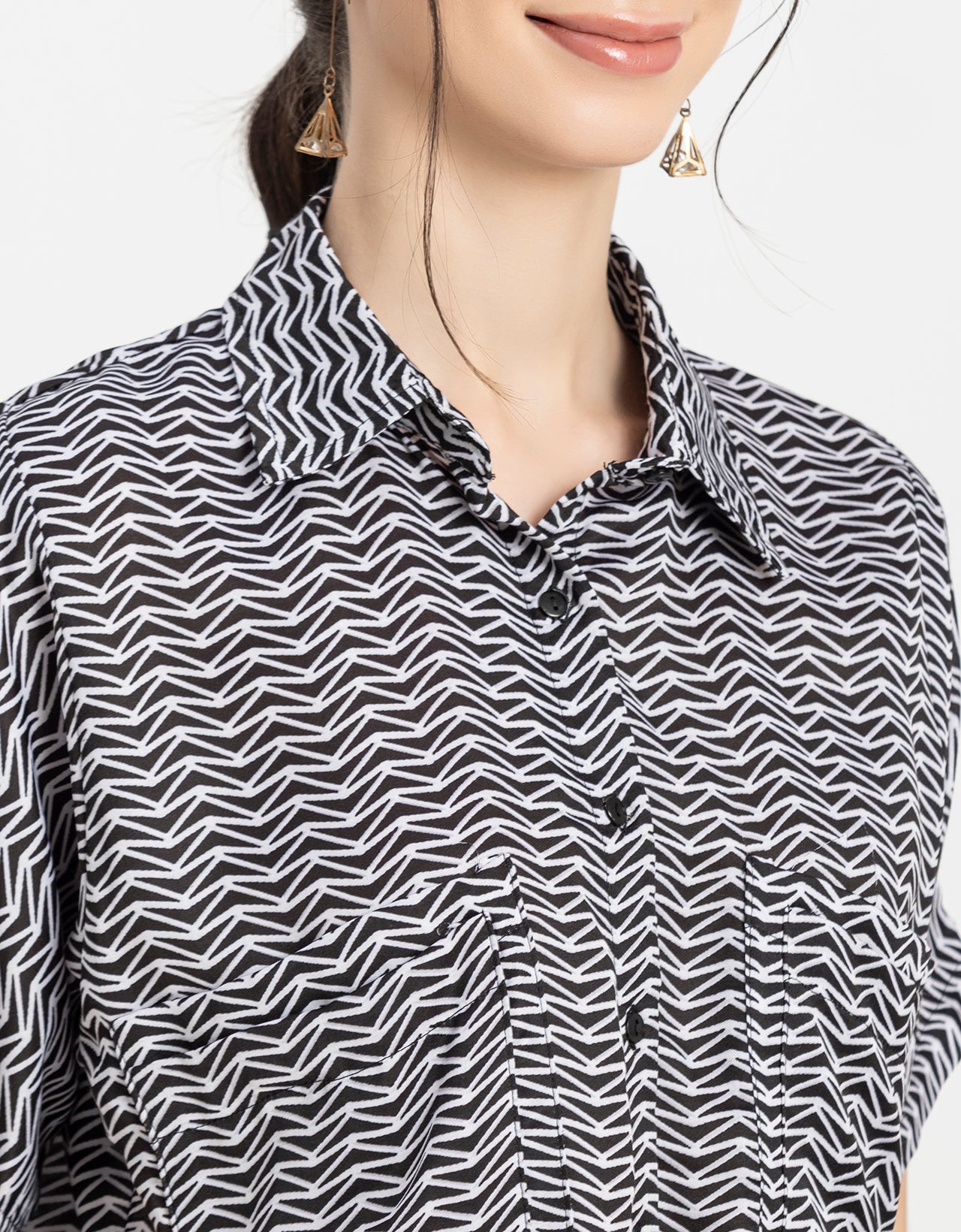 Printed Crop Shirt, Boho Style