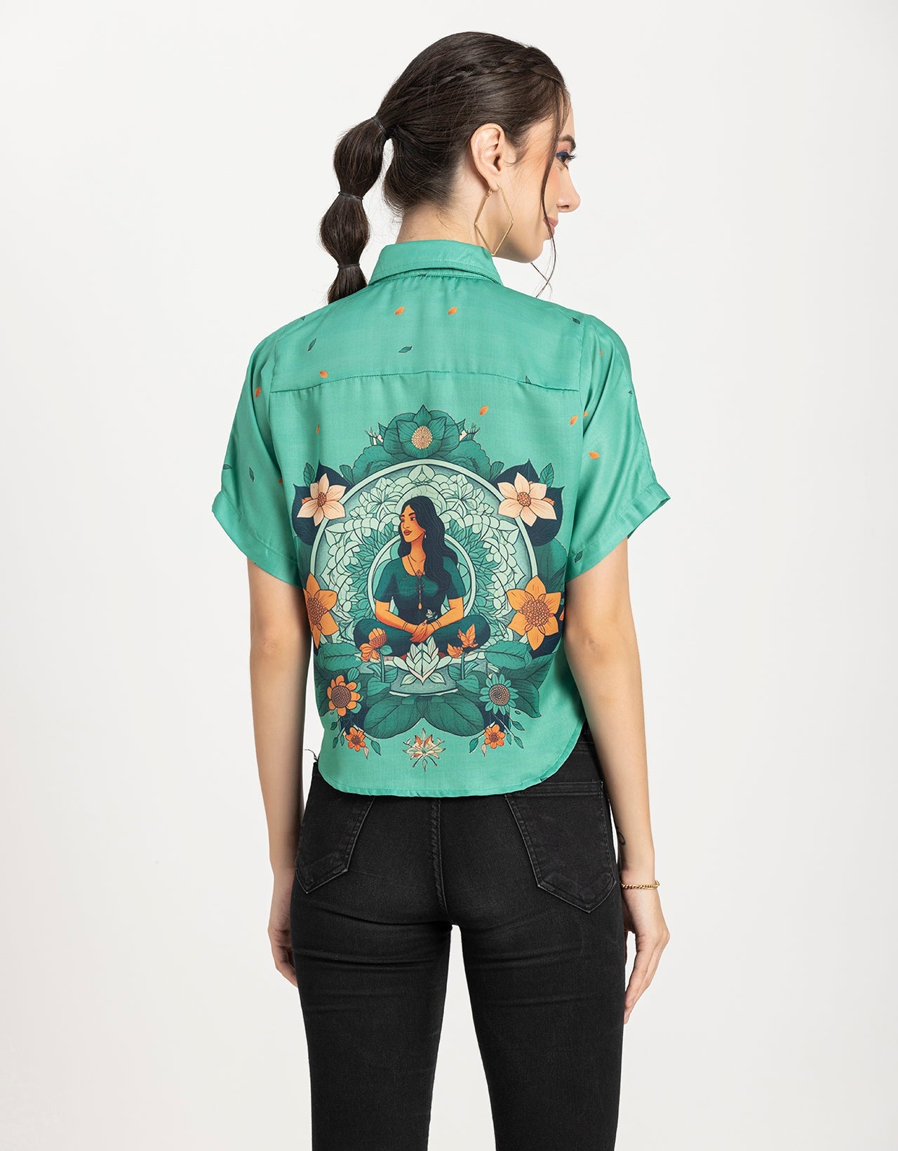 Printed Crop Shirt, Boho Style