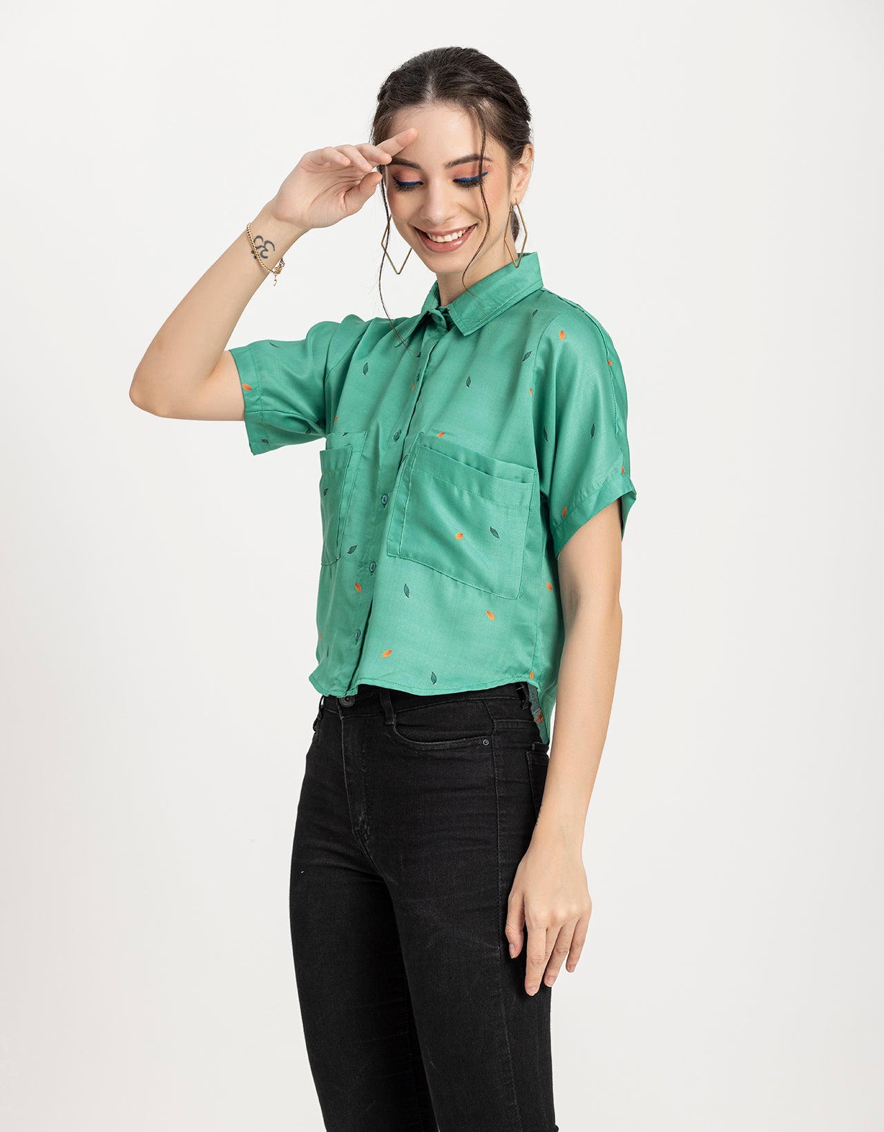 Printed Crop Shirt, Boho Style