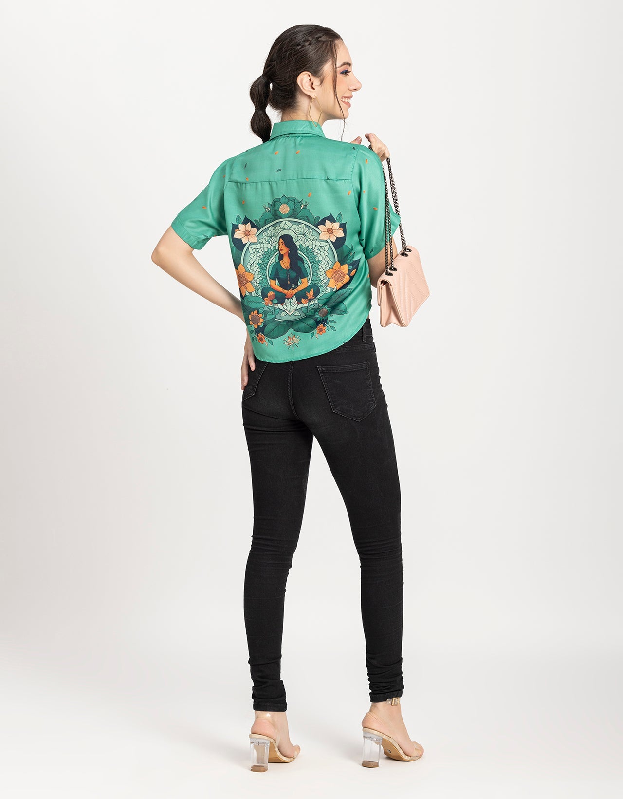 Printed Crop Shirt, Boho Style