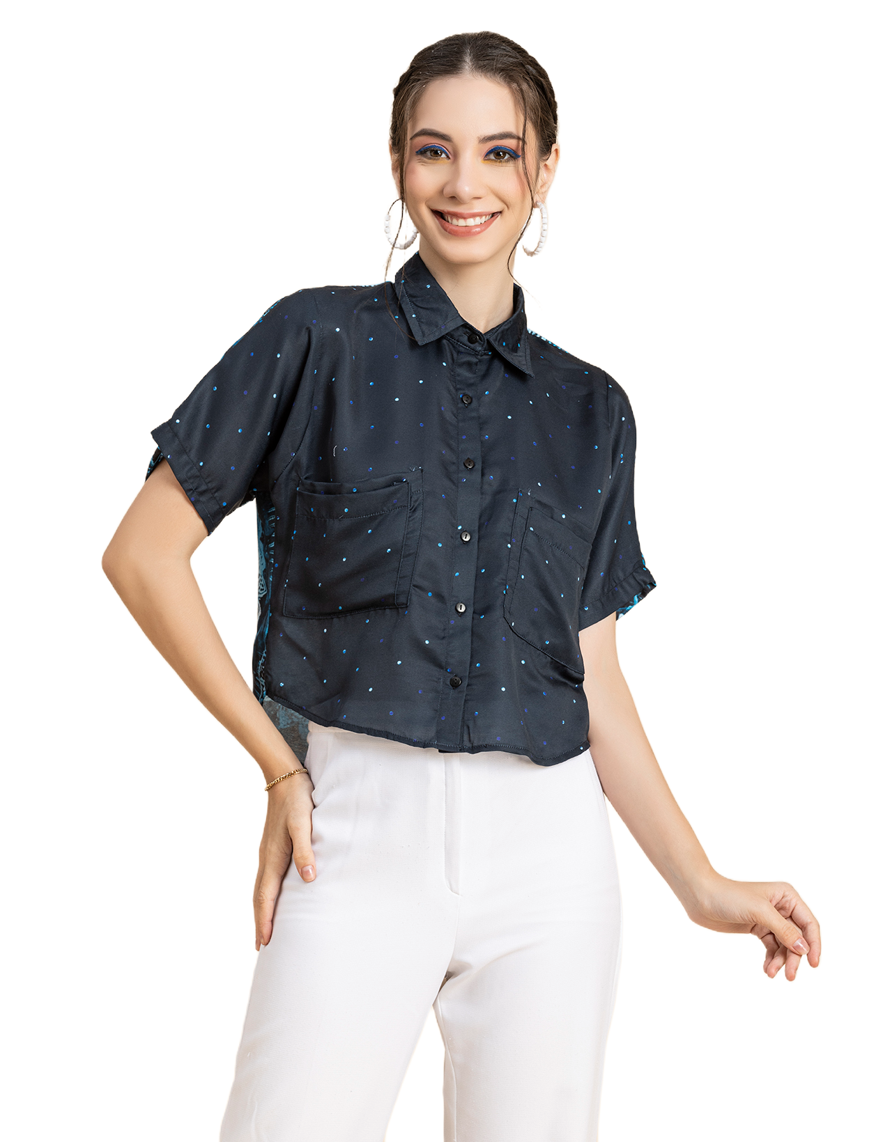 Printed Crop Shirt, Boho Style