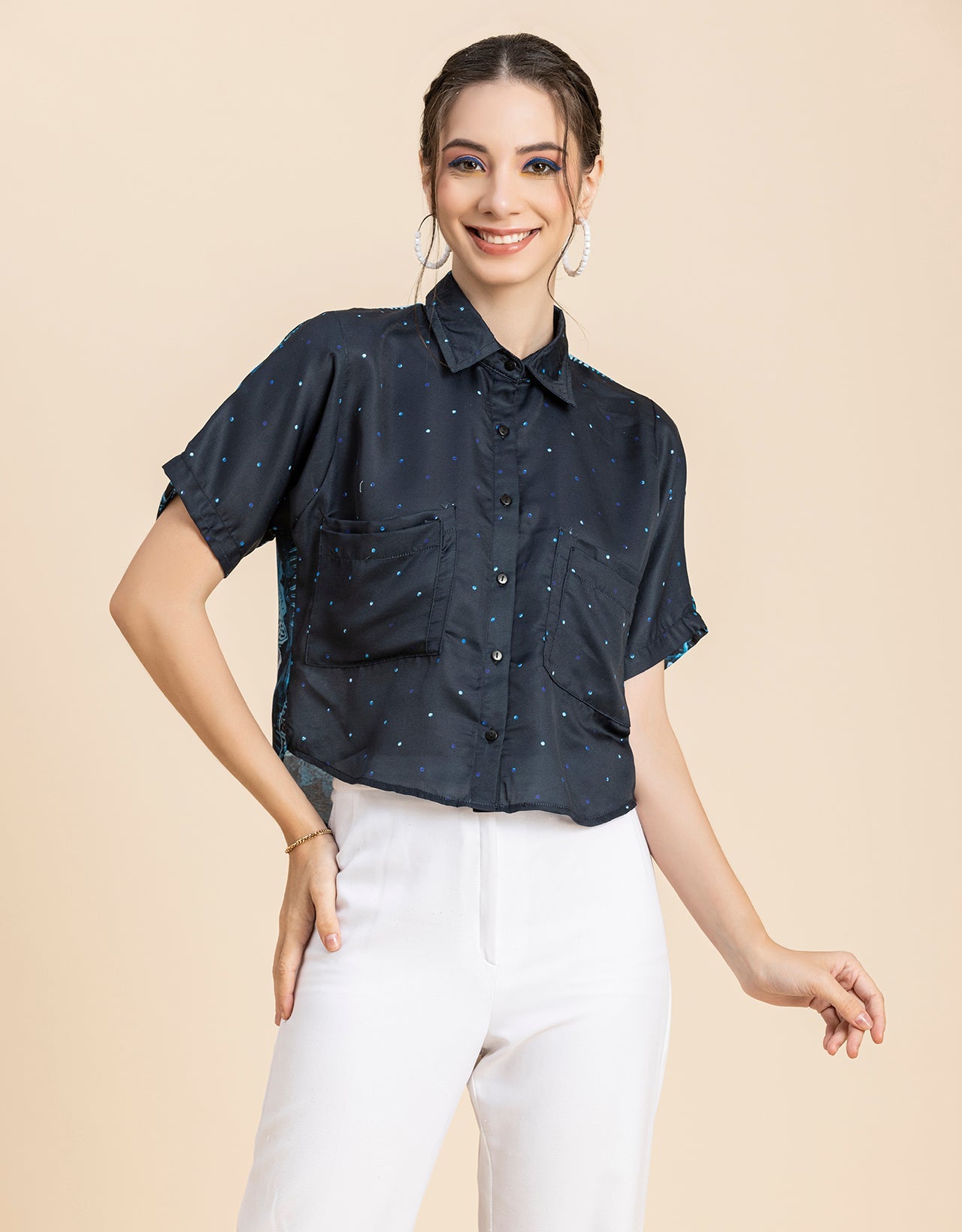 Printed Crop Shirt, Boho Style