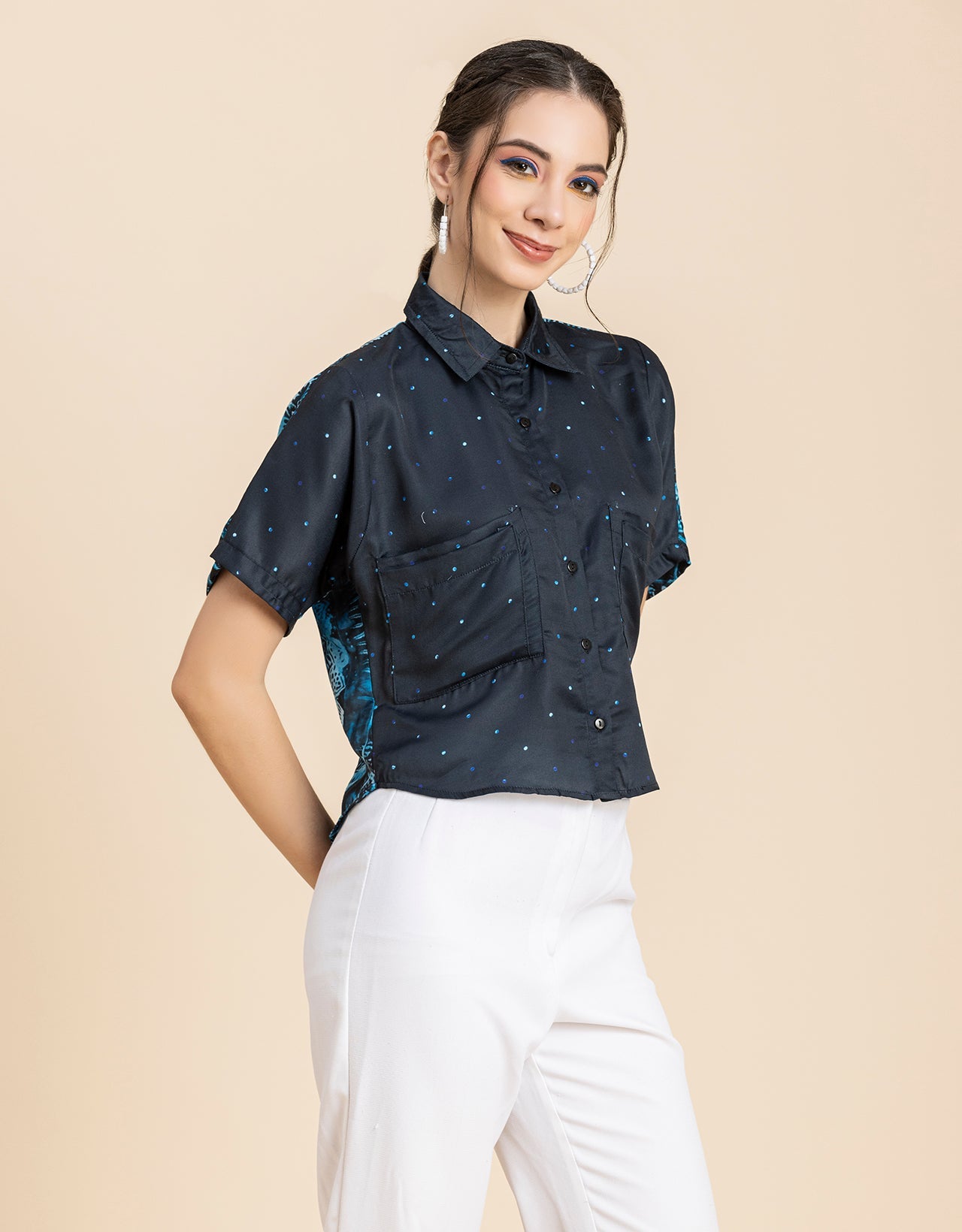 Printed Crop Shirt, Boho Style