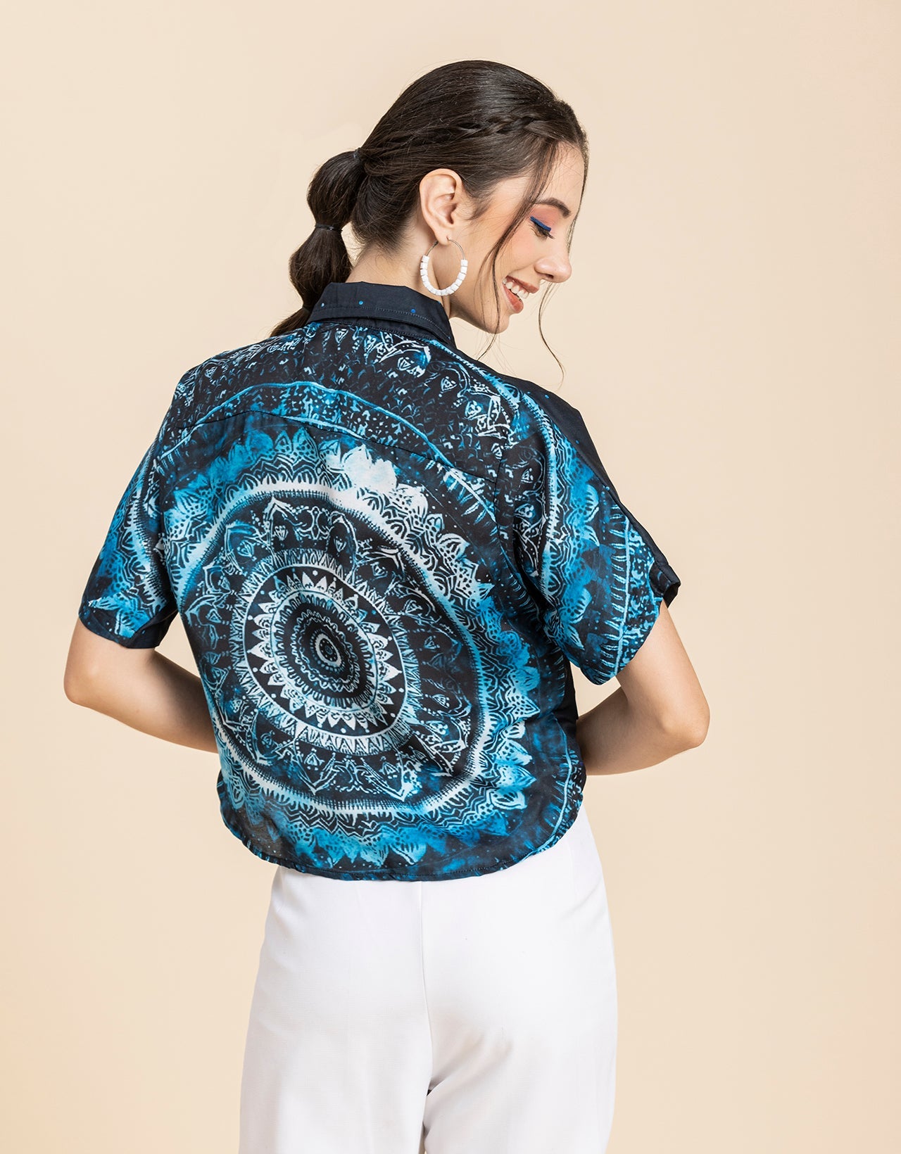 Printed Crop Shirt, Boho Style