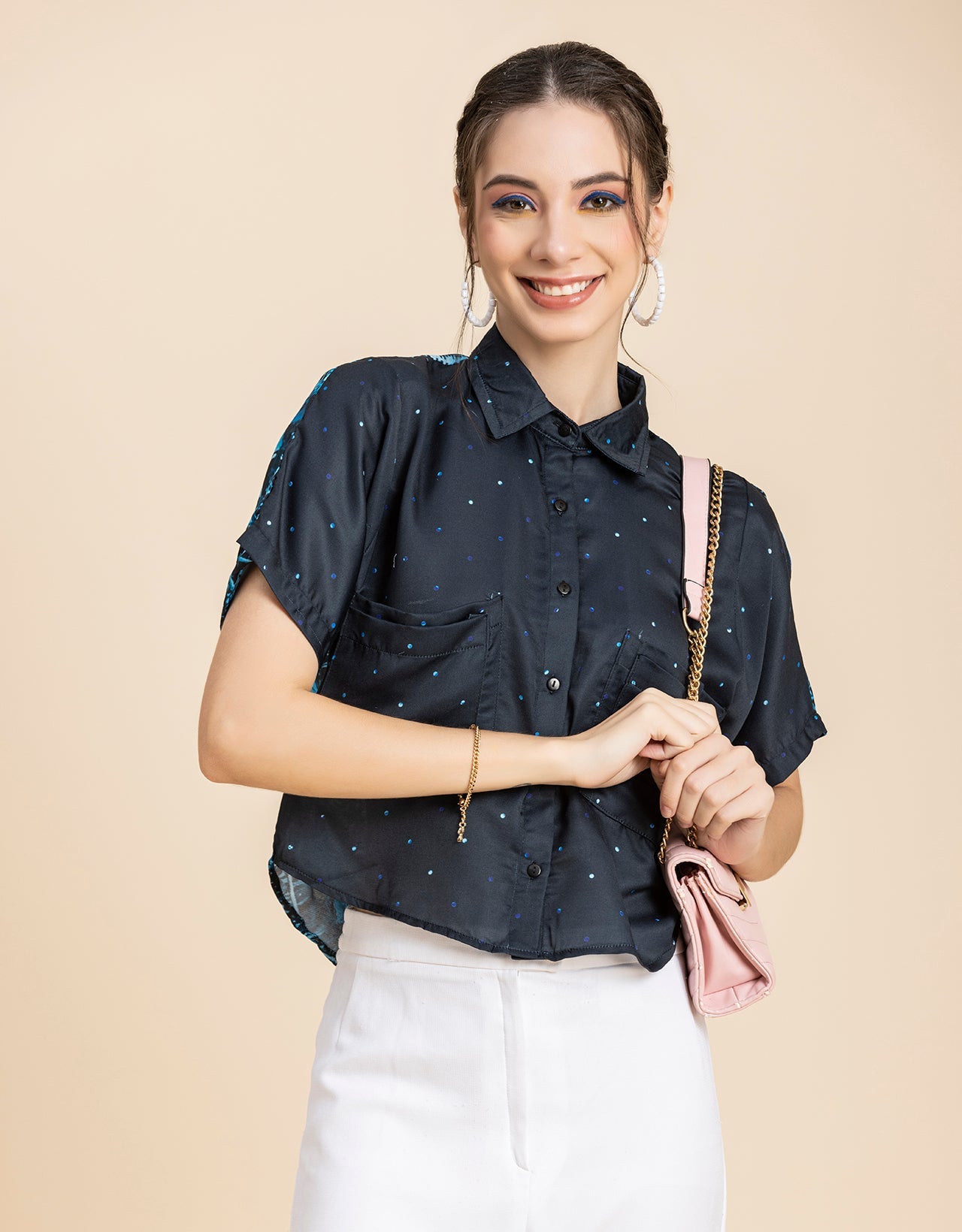 Printed Crop Shirt, Boho Style