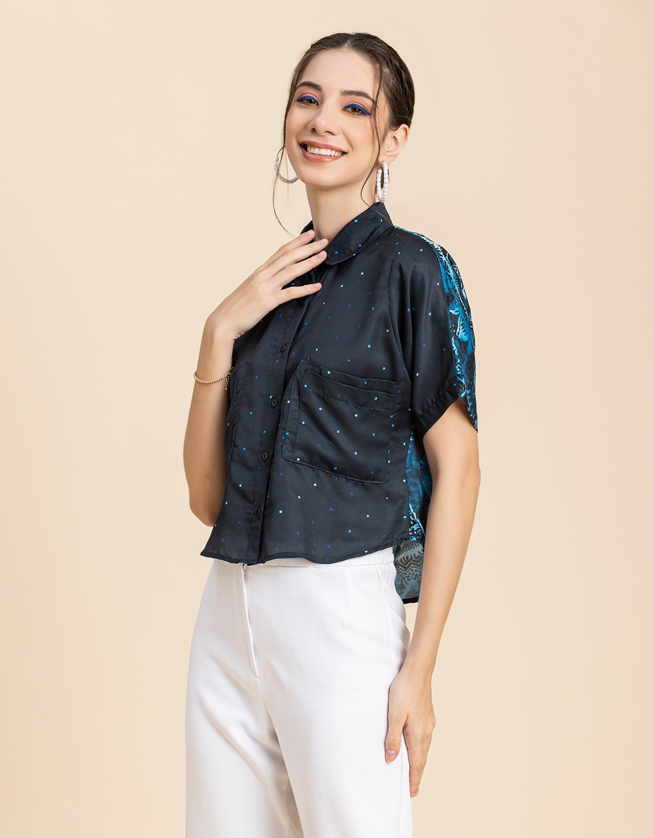 Printed Crop Shirt, Boho Style