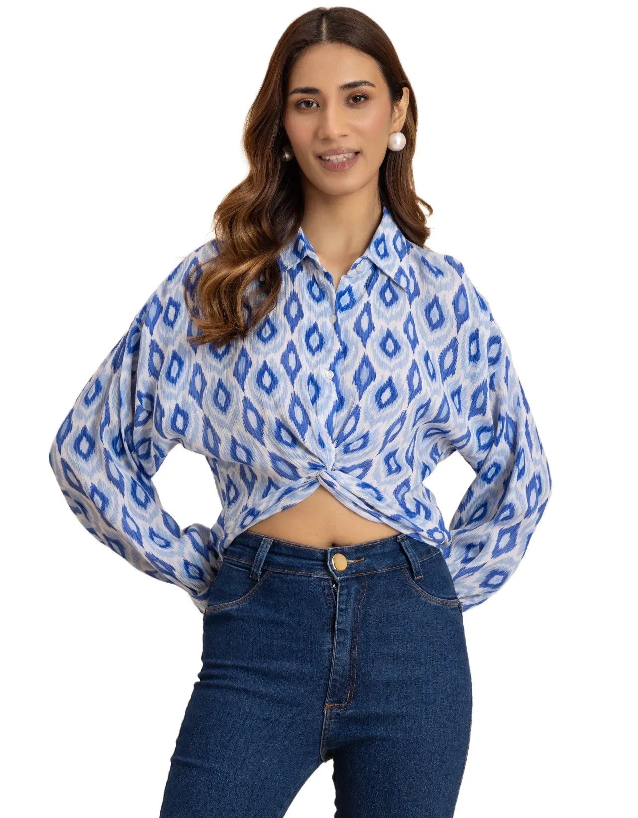 Printed Drop Shoulder Casual Relaxed Fit  Women's Shirt