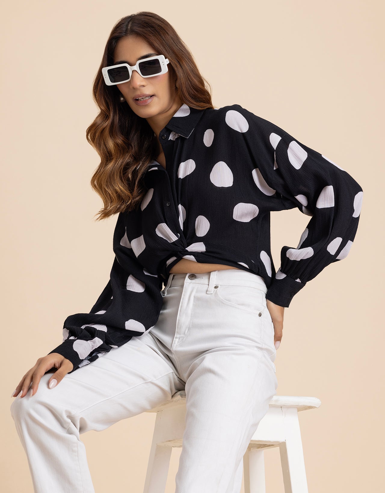 Printed Drop Shoulder Casual Relaxed Fit  Women's Shirt