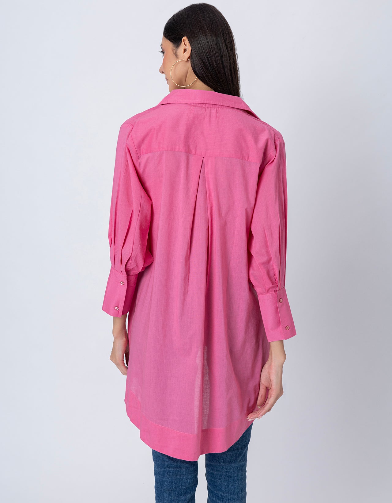 Women High-Low Casual Classic Collar Shirt