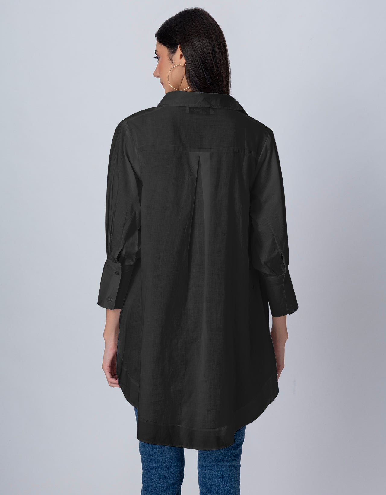 Women High-Low Casual Classic Collar Shirt