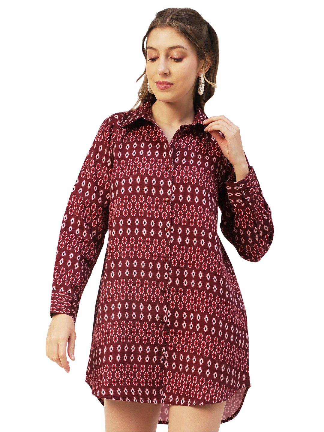 Collared Long Shirt Dress