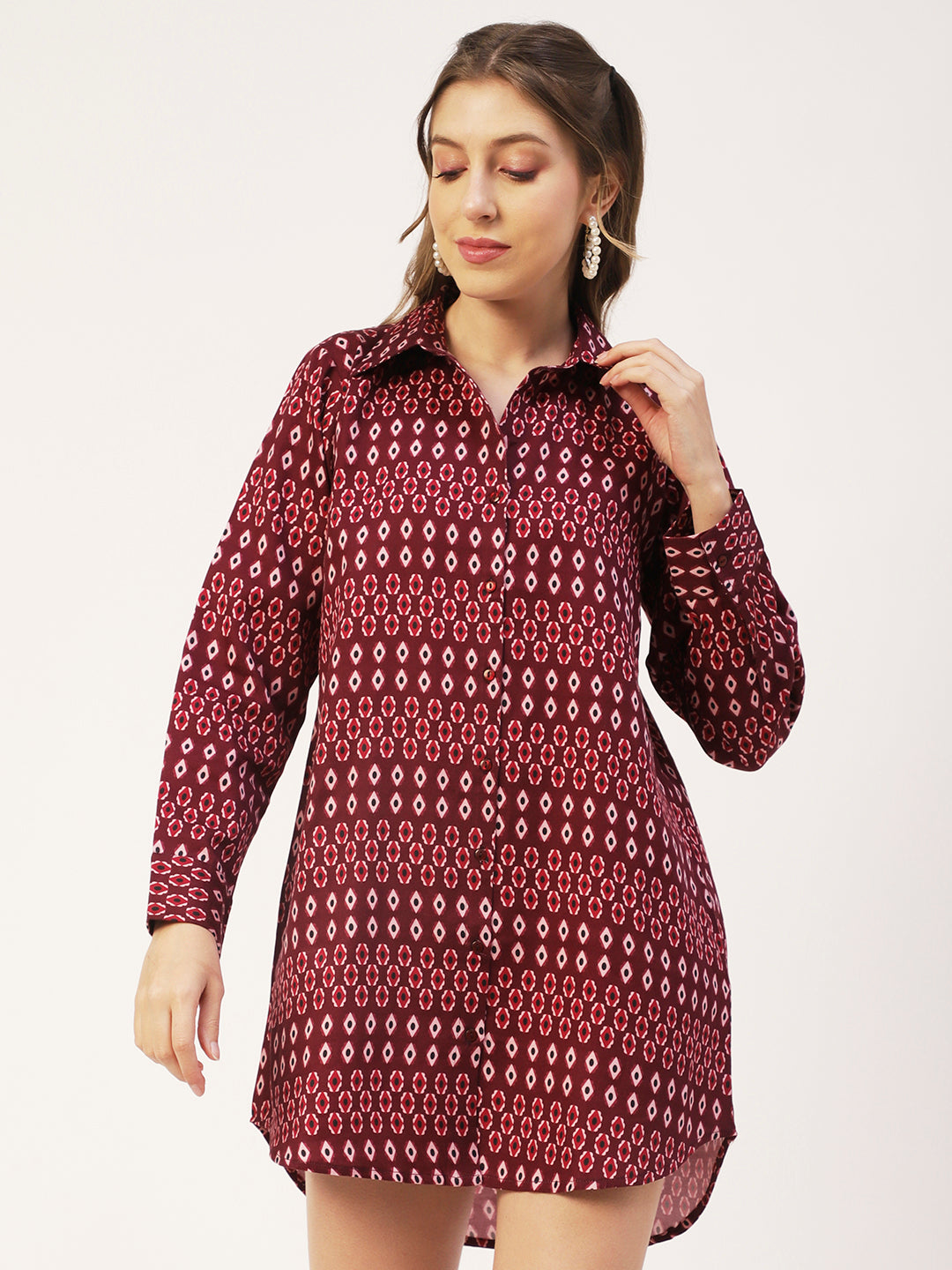 Collared Long Shirt Dress