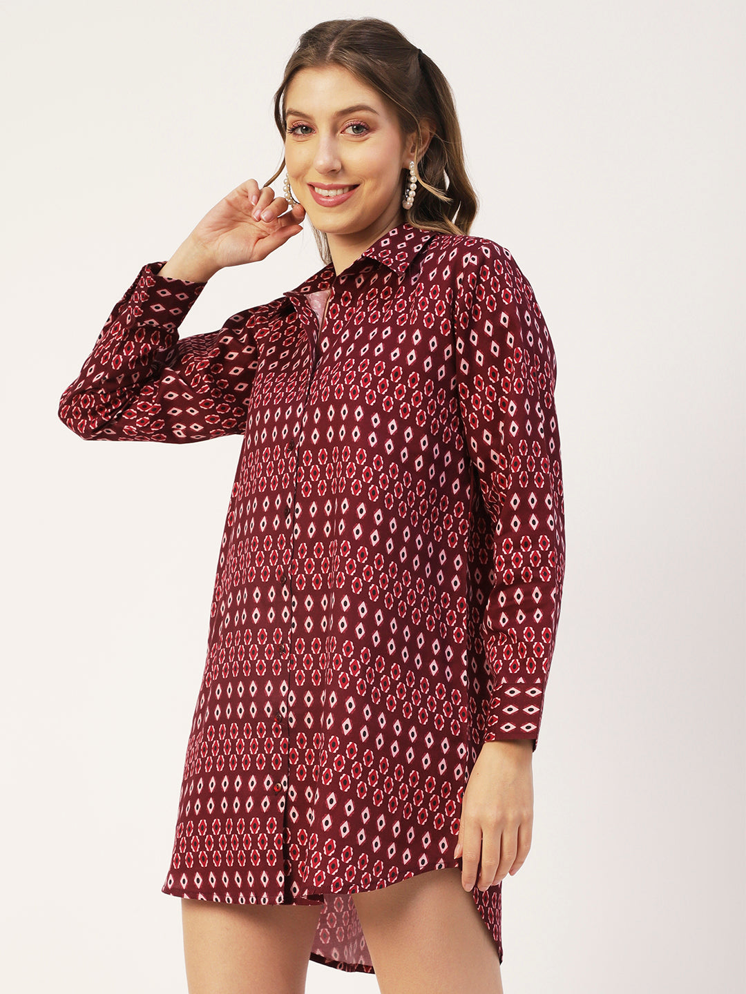 Collared Long Shirt Dress