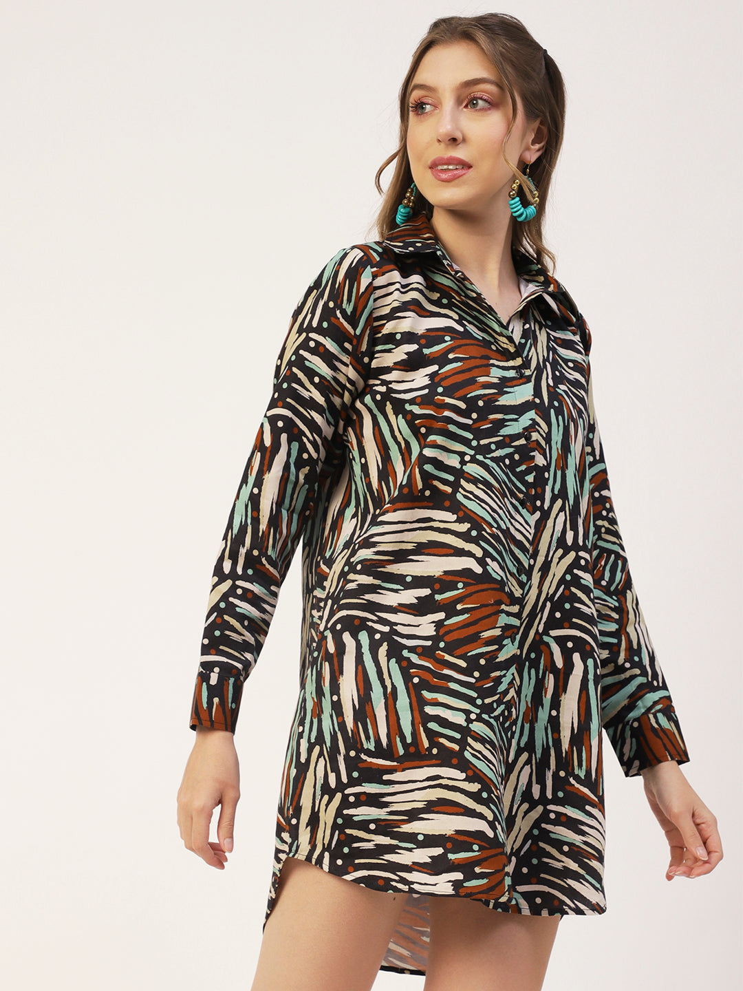 Collared Long Shirt Dress